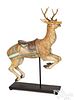 Carved carousel running stag, G.A. Dentzel Company