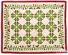 Appliqué floral quilt top, 19th c.
