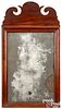 Small Queen Anne walnut looking glass, 18th c.