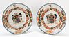 TWO CHINESE FAMILLE ROSE DUTCH ARMORIAL PLATES