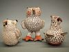 3 Zuni Pueblo owl figures