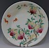 IMPERIAL CHINESE ANTIQUE FAMILLE ROSE PEACH CHARGER - YONGZHENG MARK