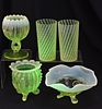 NORTHWOOD YELLOW OPALESCENT URANIUM GLASS COLLECTION 