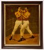 Folk Art Painting of Boxers - Corbett and Mitchell