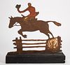 Iron Jumping Horse and Rider Sign