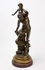 Leroux-Bronze Sculpture of Man and Child