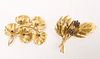 Two Tiffany 18K Gold and Sapphire Brooches