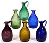 CLEVENGER BROTHERS STODDARD PATTERN DECANTERS / JUGS, LOT OF SIX