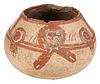 Pre Columbian Polychrome Pottery Jaguar Bowl