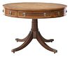 REGENCY STYLE LEATHER & INLAID MAHOGANY RENT TABLE
