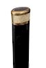 29.Ebony and Shagreen Dress Cane- Ca. 1920- An unusual art deco gold dress cane with two shagreen inserts, gold is not signed