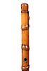 116. Flute Cane- Ca. 1810- A most unusual early bamboo flute with three moving keys and nine stationary holes, the handle may