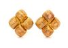 * A Pair of 18 Karat Yellow Gold Earclips, Henry Dunay, 10.55 dwts.