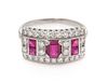 A Platinum, Diamond and Ruby Ring, 3.50 dwts.