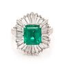 A Platinum, Emerald and Diamond Ring/Pendant, 7.20 dwts.