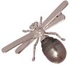 ESTATE 14KT WHITE GOLD, DIAMOND & PEARL INSECT PIN