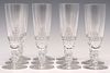 (11) FRENCH ST LOUIS CUT CRYSTAL CHAMPAGNE FLUTES