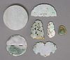 (7) CHINESE CARVED JADE PENDANT PLAQUES & BUCKLE