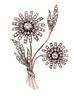 A White Gold, Silver Topped Gold and Diamond Flower Brooch, 20.20 dwts.