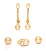 A Collection of 18 Karat Yellow Gold, Cultured Golden South Sea Pearl and Diamond Jewelry, Yvel, 15.40 dwts.