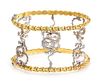 A Bicolor Gold and Ruby Dragon Motif "Objects Organique" Bangle Bracelet, K. Brunini, 47.90 dwts.