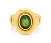 A Yellow Gold and Green Tourmaline Ring, 8.40 dwts.