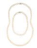 * A White Gold, Diamond and Cultured Pearl Convertible Necklace,