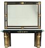 NEOCLASSICAL STYLE FIREPLACE SURROUND & MIRROR