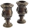 (2) NEOCLASSICAL STYLE PATINATED BRONZE URNS
