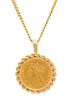 A 14 Karat Yellow Gold and US $10 1882 Liberty Head Coin Pendant, 28.50 dwts.