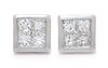 A Pair of Platinum and Diamond Stud Earrings, 2.60 dwts.
