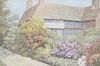 RAY THOMAS (20TH C) PAINTING THATCHED ROOF COTTAGE
