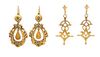 A Collection of Victorian Yellow Gold Earrings, 7.00 dwts.