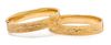 * A Pair of Yellow Gold Bangle Bracelets, 20.25 dwts.