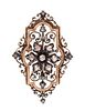 A Victorian Silver Topped 18 Karat Rose Gold and Diamond Pendant/Brooch, French, 9.30 dwts.