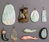 (9) CHINESE CARVED HARDSTONE PENDANTS