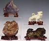 (4) CHINESE CARVED HARDSTONE CABINET ITEMS