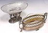 (2) PAIRPOINT COMPOTE & SILVERPLATE JARDINIERE