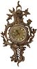 FRENCH LOUIS XV STYLE SCROLLED BRONZE CARTEL CLOCK