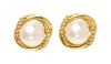 A Pair of 18 Karat Yellow Gold and Cultured Pearl "Infinity" Earrings, David Yurman, 2.10 dwts.