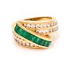 * An 18 Karat Yellow Gold, Emerald and Diamond Ring, Charles Krypell, 8.50 dwts.
