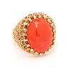 A 14 Karat Yellow Gold and Coral Ring, 5.00 dwts.
