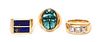 * A Collection of Yellow Gold and Gemstone Rings, 42.40 dwts.