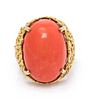 A Yellow Gold and Coral Ring, 10.00 dwts.