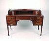 ELEGANT 1973 OLD TOWNE CHERRY WOOD DESK WITH BRASS ACCENTS
