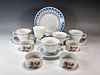 CORELLE CUPS & SAUCERS, ENAMEL PLATES, REAL BRAND CUPS