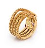 An 18 Karat Yellow Gold and Ruby Snake Ring, Cellino, 12.60 dwts.