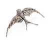 A Fine Silver Topped Gold, Diamond and Ruby Swallow Brooch/Hair Ornament, French, 16.20 dwts.