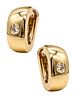 Mauboussin Paris Pair Of Huggie Earrings In Solid 18Kt Gold With Diamonds