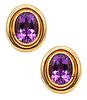 Tiffany Co. 1987 Paloma Picasso Clips Earrings In 18K Gold With Amethysts